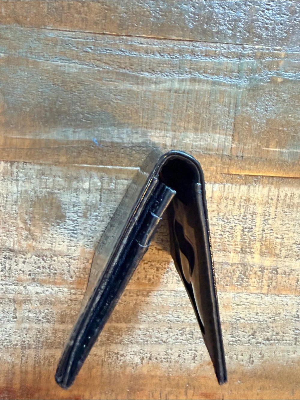 Burberry Black Leather ID Card Wallet